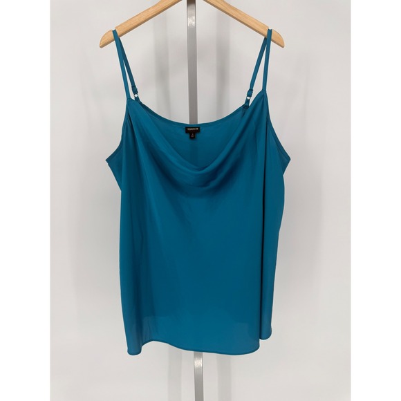 Torrid Women's Plus Size 3 Teal Blue Cowl Neck Sleeveless Cami Top - Picture 1 of 7